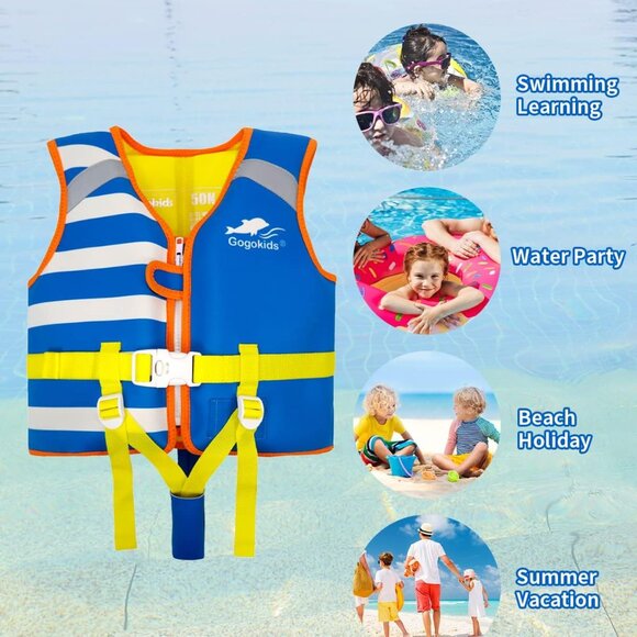 Gogokids Kids Swim Vest Float Jacket for 30-50 lbs 2-6 Years - Toddler Flotaties - Picture 3 of 9